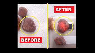 Raw Ruby Stone  Before and After  Rough Gemstones shorts [upl. by Alleul]