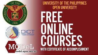 FREE ONLINE COURSES FROM UNIVERSITY OF THE PHILIPPINES  DICT WEBINAR SERIES [upl. by Gilges]