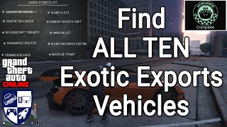 How to Find ALL TEN Exotic Exports Vehicles  GTA Online  Los Santos Tuners Update [upl. by Martin467]