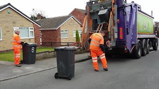 Bin lorry in Rotherham collecting black bin [upl. by Lorn]