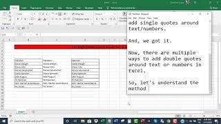 Add singledouble quotes around textnumbers in Excel [upl. by Leventis679]