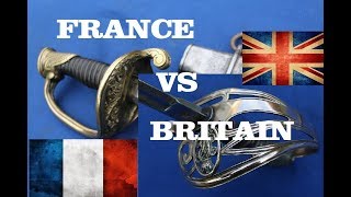 Britain vs France  1845 Pattern Infantry Officers Swords Compared [upl. by Ycinuq]