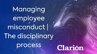 Managing employee misconduct  The disciplinary process [upl. by Towland279]