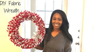 Easy DIY Fabric Wreath  Andrea C [upl. by Uball559]