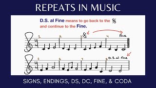 ALL ABOUT REPEATS  Repeat Signs Endings DC DS Fine Coda [upl. by Flita641]