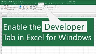 How to Enable the Developer Tab in Excel for Windows [upl. by Hanschen]