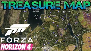 TREASURE MAP IN FH4  All Board Locations in Forza Horizon 4 and Barn Find Locations [upl. by Isleana]