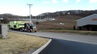 Oshkosh M6000 ARFF Crash truck on Lowboy Trailer [upl. by Aseneg]