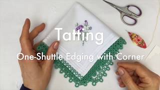 Tatting  One Shuttle Edging from start to finish [upl. by Yoreel]