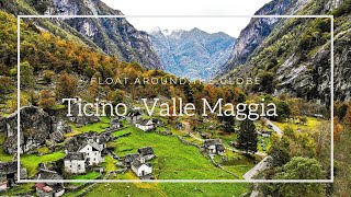 Ticino  Tessin  Valle Maggia  Switzerland  drone 4k  aerialview  Cascade Foroglio amp del Salto [upl. by Enelez]