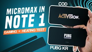 Micromax IN Note 1 Gaming Test  Heating Check  PUBG Kr Mobile amp COD [upl. by Lilla]