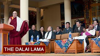 His Holiness the Dalai Lama Welcomes Archbishop Desmond Tutu to Dharamsala [upl. by Laen]