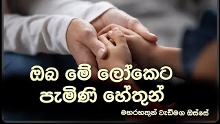 ඔබ මේ ලෝකයට පැමිණි හේතුන් Maharahathun Wedi Maga osse [upl. by Lessig10]