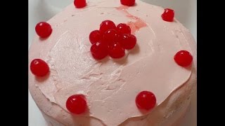 Maraschino Cherry Cake with Maraschino Cherry Buttercream [upl. by Hairahcaz]