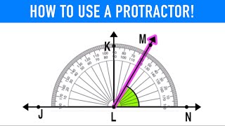 HOW TO USE A PROTRACTOR TO MEASURE ANGLES [upl. by Akirdna497]