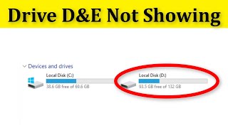 How To Fix D Drive Or E Drive Not Showing My Computer  E Drive Or D Drive Missing My Computer [upl. by Tabib]