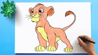 Drawing The Lion king  How to draw Lion King Mufasa Simba [upl. by Ahouh]