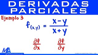 Derivadas Parciales de primer orden  Ejemplo 3 División [upl. by Inuat]