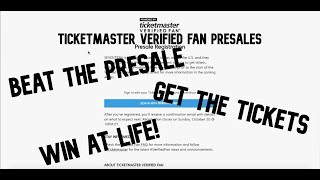 HOW TO SUCCEED AT TICKETMASTER VERIFIED FAN PRESALES [upl. by Anilos]