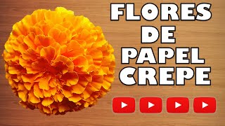 Como Hacer una Flor de Cempasúchil de Papel Crepe 🌹 🌷 ▶ Cómo Hacer Flores de Cempasúchil 🌹 🌷 [upl. by Cindra792]