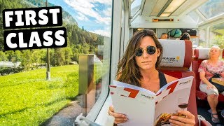 FIRST CLASS GLACIER EXPRESS TRAIN worth 300 for an 8 hour train ride [upl. by Trici]