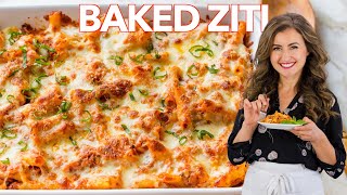 Baked ZITI Recipe  Easy PASTA CASSEROLE [upl. by Hailee]