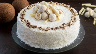 Almond Coconut Cake Raffaello cake Recipe [upl. by Wystand91]