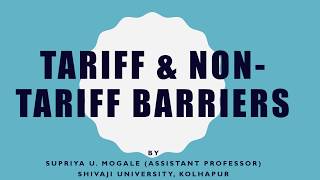 Tariff And Non Tariff Barriers [upl. by Eissalc]