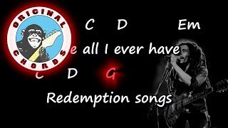 Bob Marley  Redemption song  Chords amp Lyrics [upl. by Drawoh]