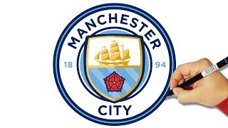 How to Draw Manchester City FC LOGO [upl. by Yalahs]