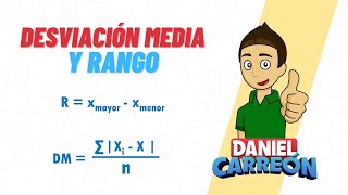 RANGO Y DESVIACION MEDIA DE UN CONJUNTO DE DATOS Super facil  Para principiantes [upl. by Lucania]