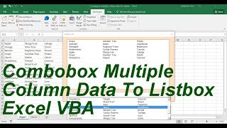 Combobox multiple Column data to Listbox Excel VBA [upl. by Garlinda]