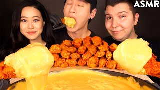 ASMR CHICKEN WINGS amp STRETCHY CHEESE with STEPHANIE SOO amp NIKOCADO AVOCADO No Talking [upl. by Atteloiv]