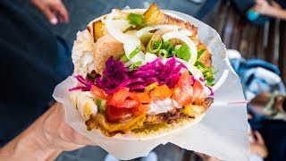 Tel Aviv Food Tour  BEST Sabich Hummus and Lamb Pita  Middle Eastern Israeli Food [upl. by Anelahs]