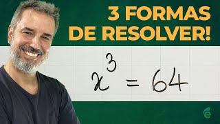 Três formas de resolver a equação x³64 [upl. by Cyb]