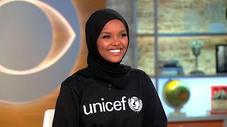 Halima Aden on being a UNICEF ambassador returning to refugee camp [upl. by Nnuahs]