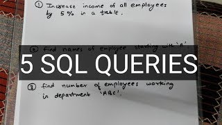 SOLVE 5 SQL QUERIES IN 5 MINUTES PART 1  MASTER IN SQL  SQL INTERVIEW QUESTIONS [upl. by Arsi235]