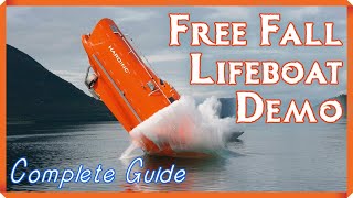 Merchant Navy  Launching free fall lifeboat Demo  Procedure explained in detail [upl. by Collyer]