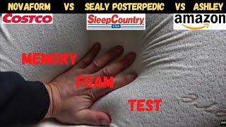 Sealy Posturepedic Ashley Novaform memory foam mattress test and review [upl. by Asilegna]