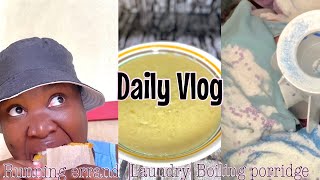 DAILY VLOG  Running errands  laundry  cornmeal amp oats porridge [upl. by Eniawtna]