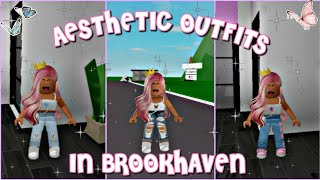 CUTE AESTHETIC OUTFITS IN BROOKHAVEN ROBLOX OUTFIT IDEAS [upl. by Osbourne565]