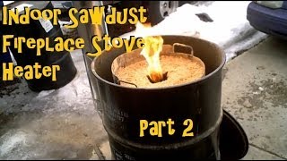 Sawdust Stove Cabin Garage Rocket Stove Heater PART 2 [upl. by Aicele]