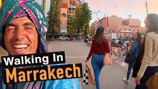 Walking Tour of Modern Marrakech — Morocco Africa Video Walk【4K】🇲🇦 [upl. by Bourn105]