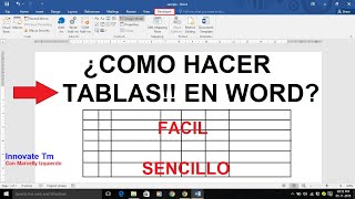 COMO HACER TABLAS EN WORD SUPER FÁCIL Y SENCILLO [upl. by Yrelle252]