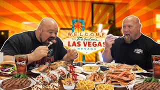 STRONGMEN VS LAS VEGAS BUFFETS  FULL DAY OF EATING [upl. by Anerual425]