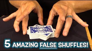 TOP 5 FALSE CARD SHUFFLES Trick Shuffling Revealed [upl. by Ahsrop]