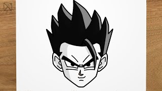 How to draw MYSTIC GOHAN Dragon Ball Z  Super step by step EASY [upl. by Anada237]