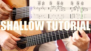 SHALLOW Tabs  Guitar Cover  Fingerstyle Tutorial Lesson [upl. by Haldas]