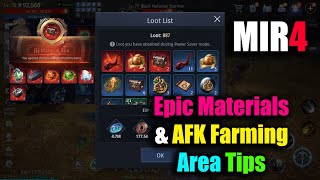 MIR4 Epic Materials amp AFK Farming Area Tips [upl. by Redla]