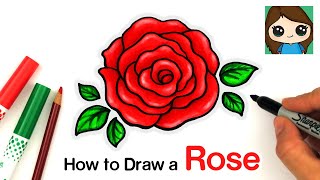 How to Draw an Open Rose EASY [upl. by Chemosh]